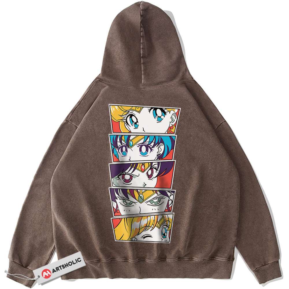 Alternative view of Sailor Moon Hoodie, Anime Hoodie, Vintage Hoodie
