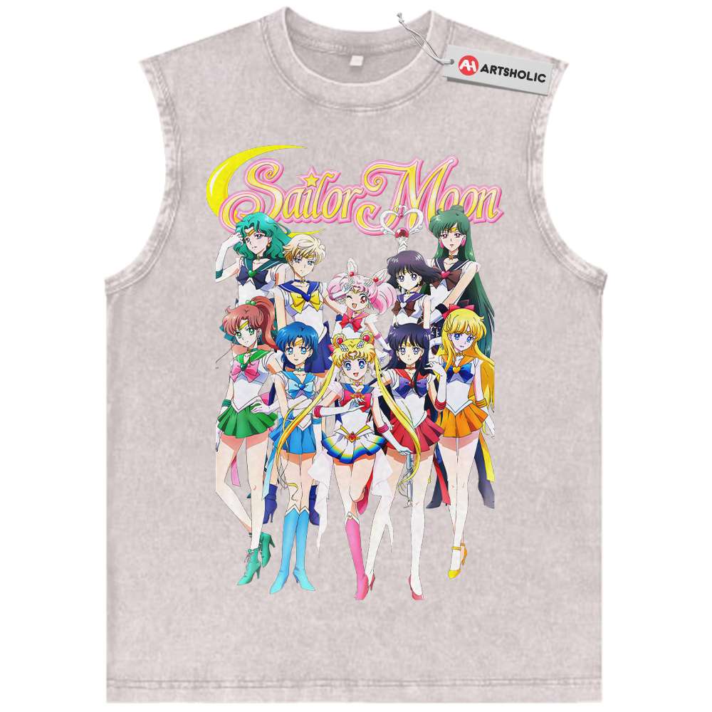 Alternative view of Sailor Moon Tank Top, Anime Tank Top, Vintage Tank Top