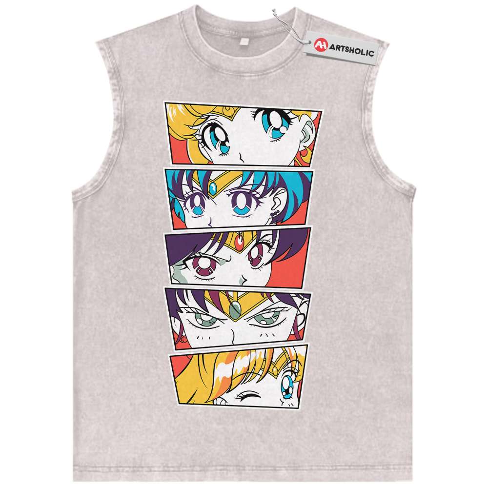 Alternative view of Sailor Moon Tank Top, Anime Tank Top, Vintage Tank Top