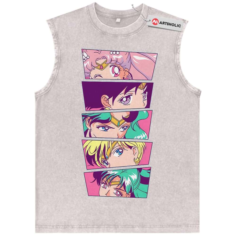 Alternative view of Sailor Moon Tank Top, Anime Tank Top, Vintage Tank Top