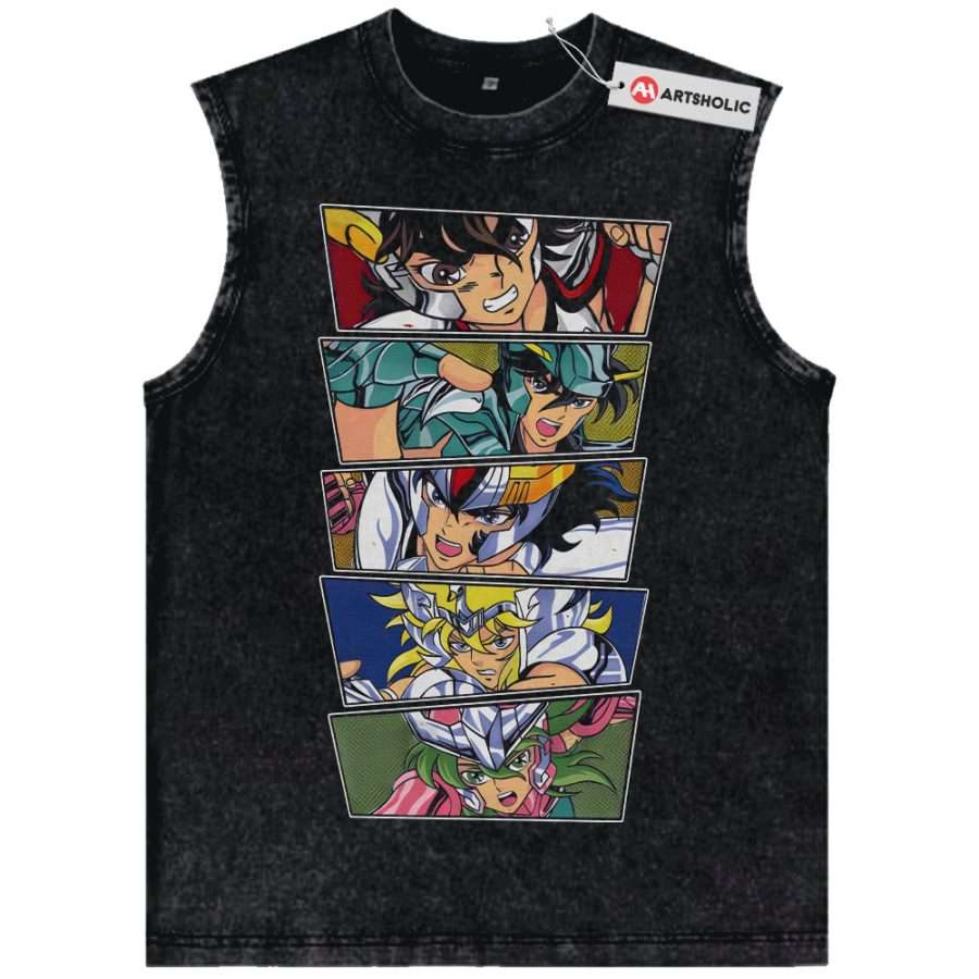 Alternative view of Saint Seiya Tank Top, Anime Tank Top, Vintage Tank Top