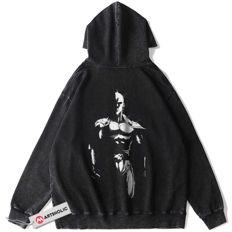 Alternative view of Saitama Hoodie, One Punch Man Hoodie, Anime Hoodie, Vintage Hoodie