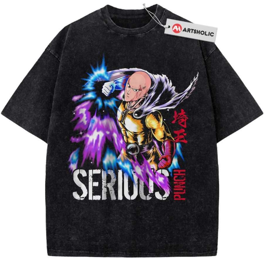 Alternative view of Saitama Shirt, One Punch Man Shirt, Anime Shirt, Vintage T-Shirt
