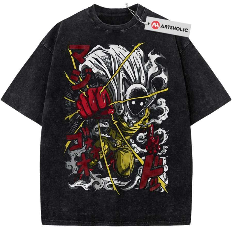 Alternative view of Saitama Shirt, One Punch Man Shirt, Anime Shirt, Vintage T-Shirt