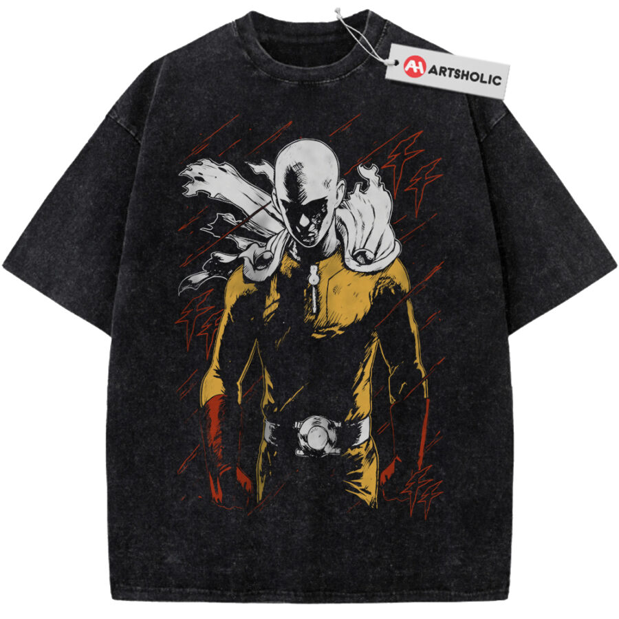 Alternative view of Saitama Shirt, One Punch Man Shirt, Anime Shirt, Vintage T-Shirt