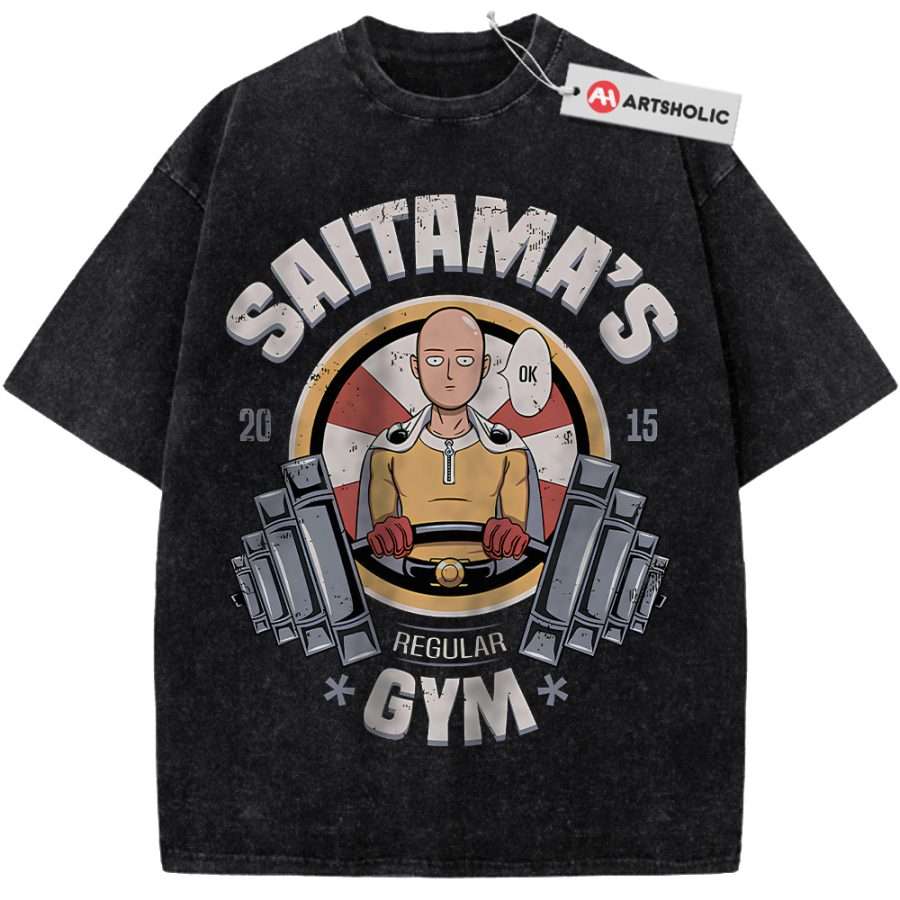 Alternative view of Saitama Shirt, One Punch Man Shirt, Anime Shirt, Vintage T-Shirt