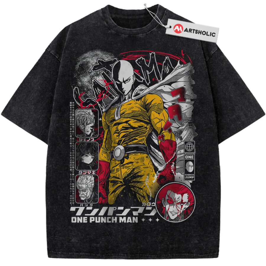 Alternative view of Saitama Shirt, One Punch Man Shirt, Anime Shirt, Vintage T-Shirt