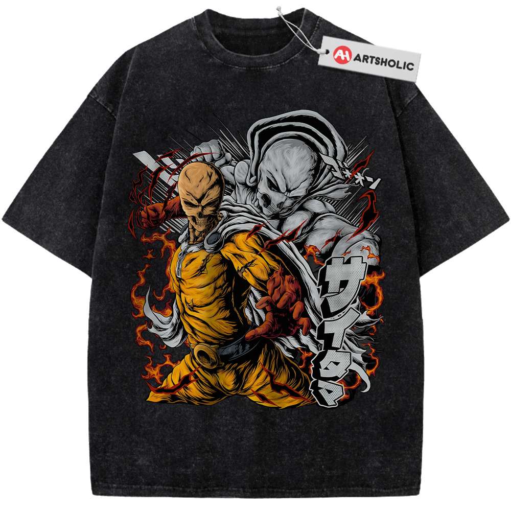 Alternative view of Saitama Shirt, One Punch Man Shirt, Anime Shirt, Vintage Tee