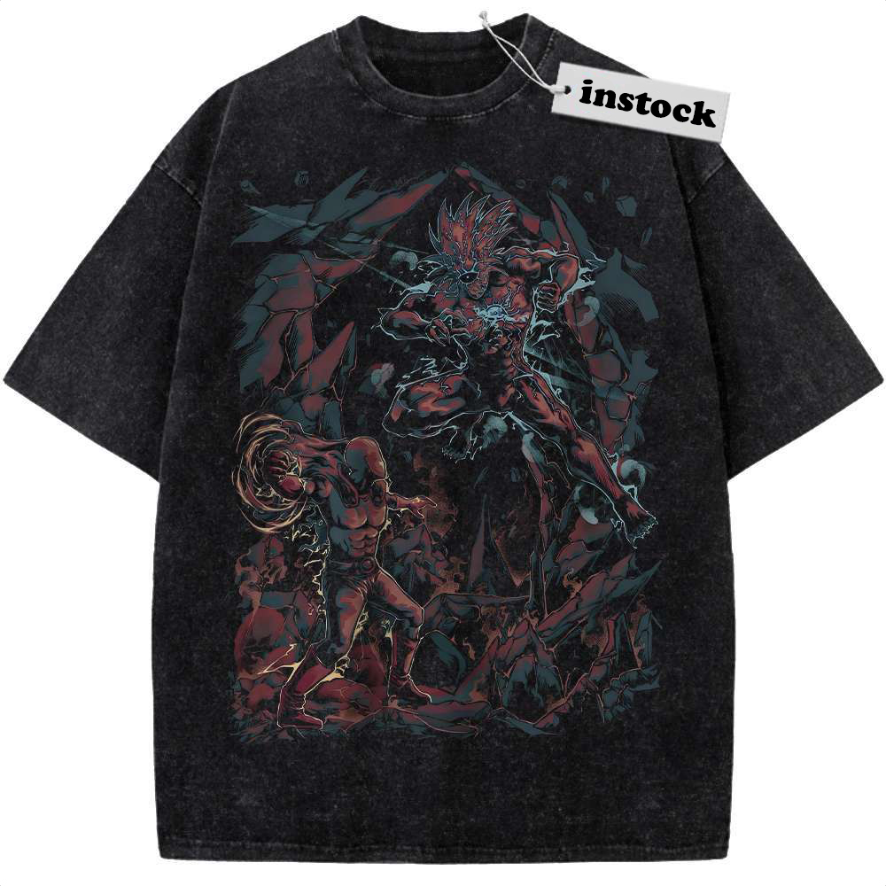 Saitama vs Boros Shirt, One Punch Man Shirt, Anime Shirt, Vintage T-Shirt