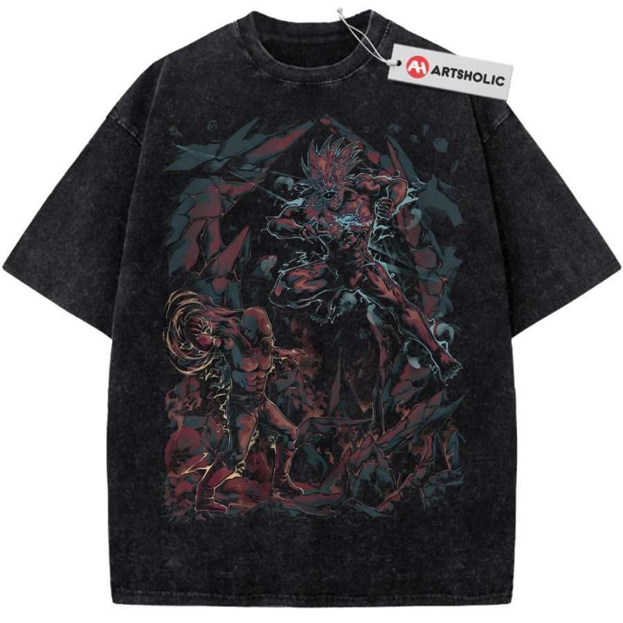 Alternative view of Saitama vs Boros Shirt, One Punch Man Shirt, Anime Shirt, Vintage T-Shirt