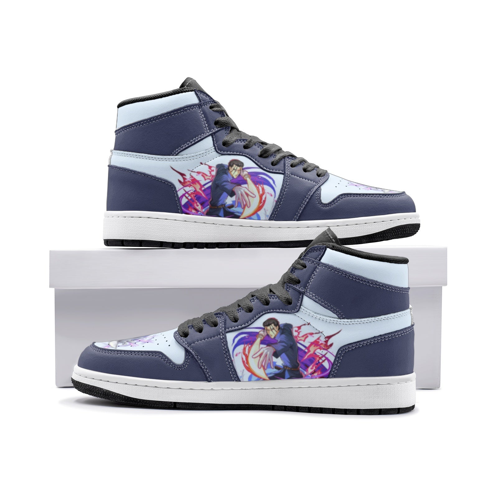 Saito Hajime Rurouni Kenshin Custom Sneaker Mid 1 Basketball Shoes - Otaku Hall