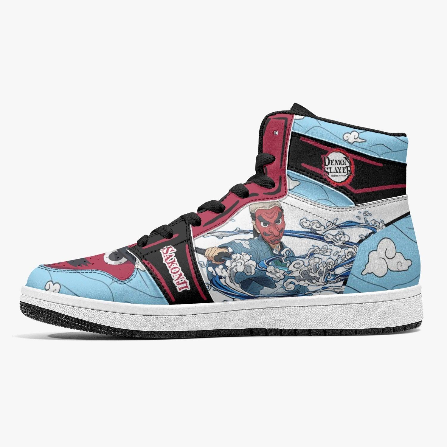 Alternative view of Sakonji Urokodaki Demon Slayer V3 Custom Sneaker Mid 1 Basketball Shoes - Otaku Hall