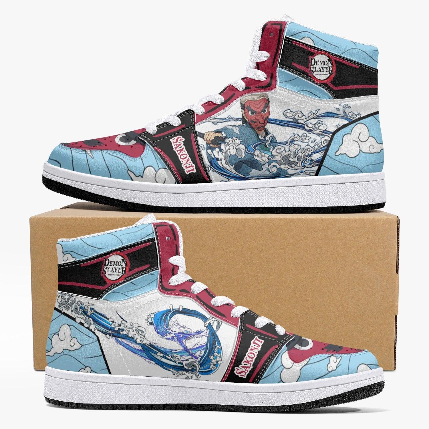 Sakonji Urokodaki Demon Slayer V3 Custom Sneaker Mid 1 Basketball Shoes - Otaku Hall