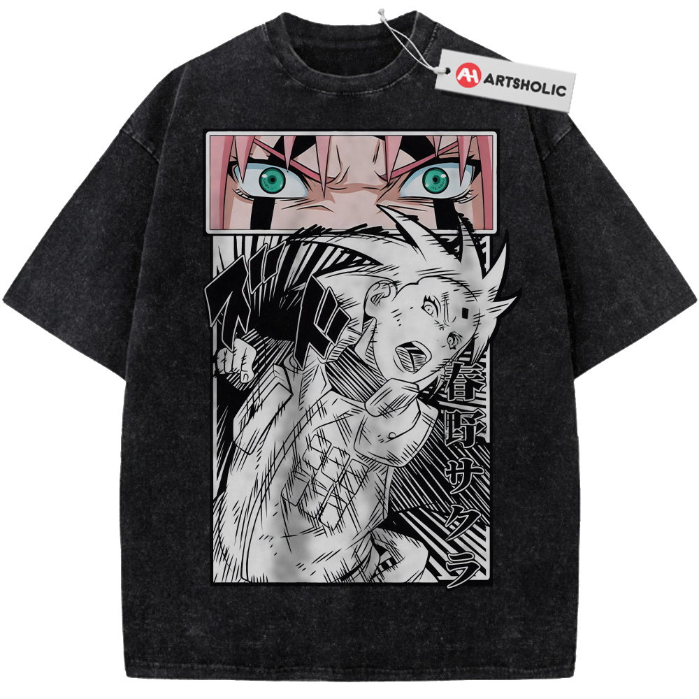 Alternative view of Sakura Haruno Shirt, Naruto Shirt, Anime Shirt, Vintage Tee