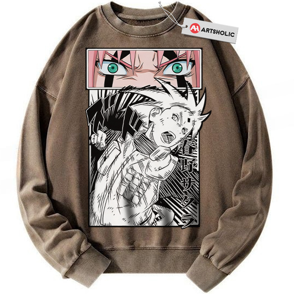 Alternative view of Sakura Haruno Sweatshirt, Naruto Sweatshirt, Anime Sweatshirt, Vintage Sweatshirt