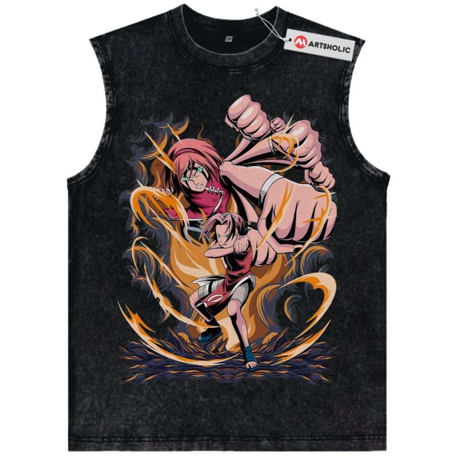 Alternative view of Sakura Haruno Tank Top, Naruto Tank Top, Anime Tank Top, Vintage Tank Top