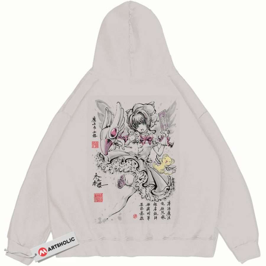 Alternative view of Sakura Kinomoto Hoodie, Cardcaptor Sakura Hoodie, Anime Hoodie, Vintage Hoodie