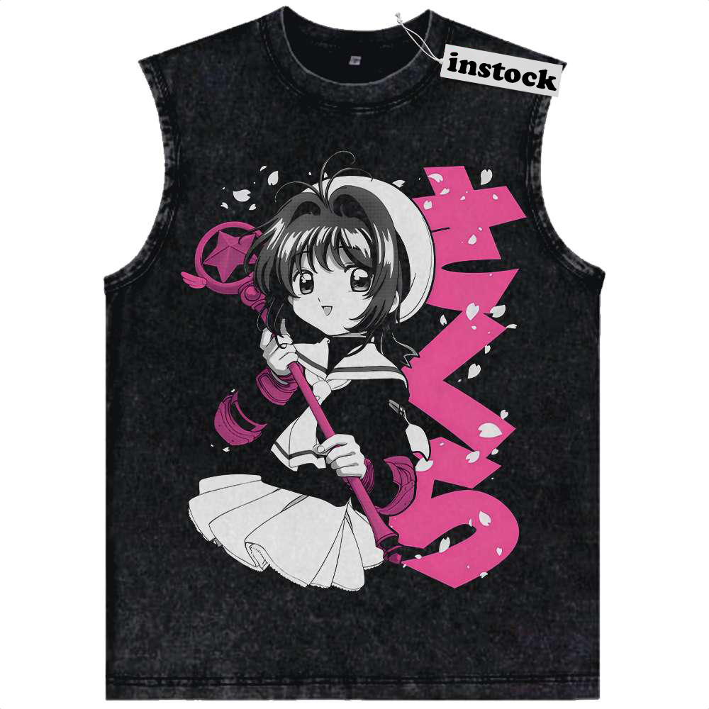Sakura Kinomoto Tank Top, Cardcaptor Sakura Tank Top, Anime Tank Top, Vintage Tank Top