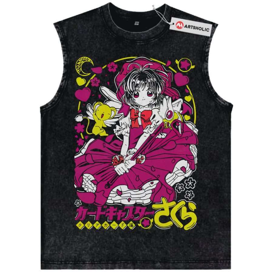 Alternative view of Sakura Kinomoto Tank Top, Cardcaptor Sakura Tank Top, Anime Tank Top, Vintage Tank Top