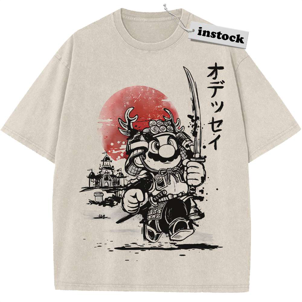 Samurai Super Mario Shirt, Game Shirt, Vintage Tee
