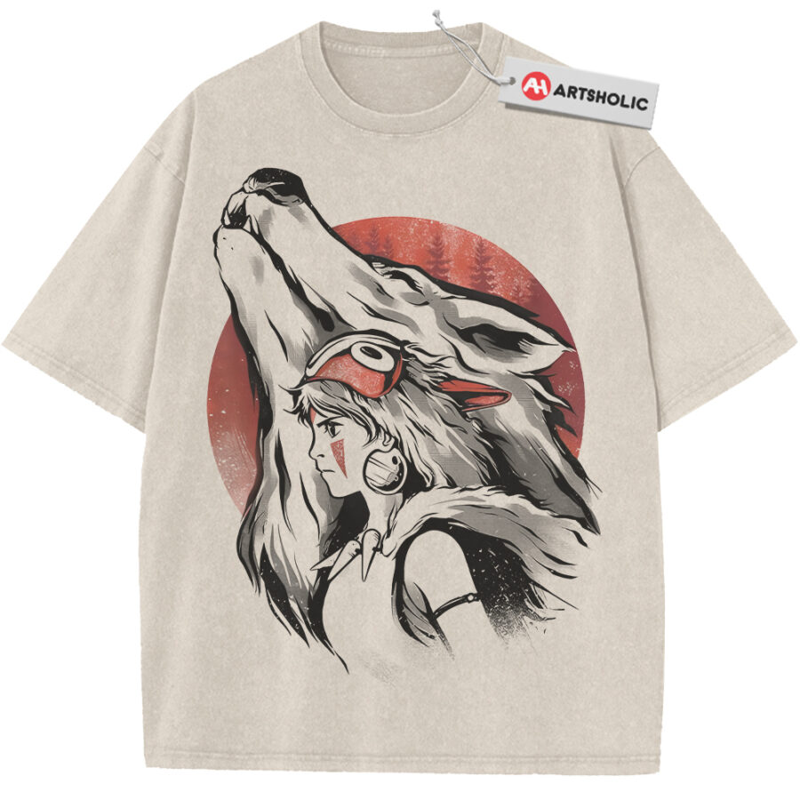 Alternative view of San and Moro Shirt, Princess Mononoke Shirt, Studio Ghibli Shirt, Anime Shirt, Vintage T-Shirt