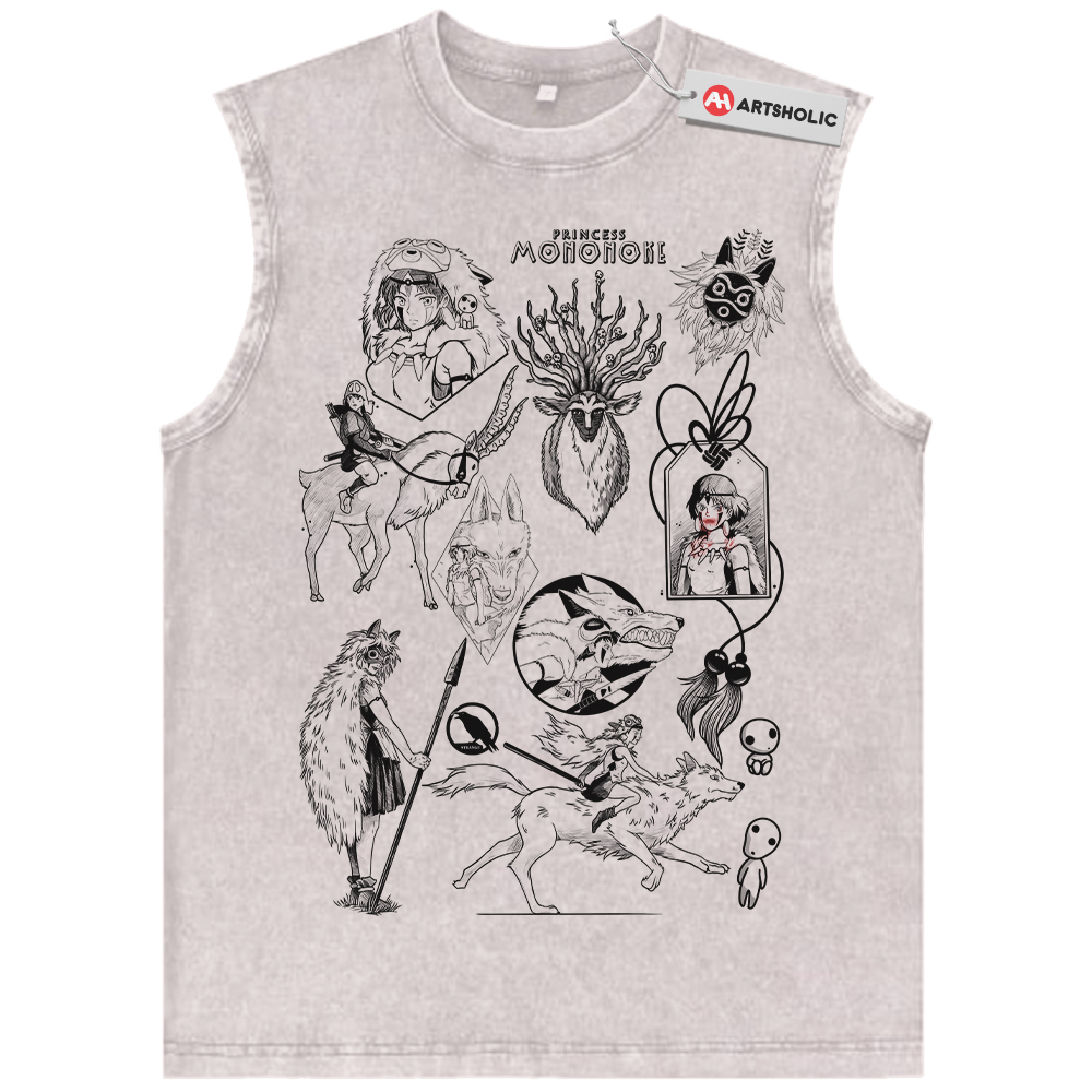 San and Moro Tank Top, Princess Mononoke Tank Top, Studio Ghibli Tank Top, Anime Tank Top, Vintage Tank Top