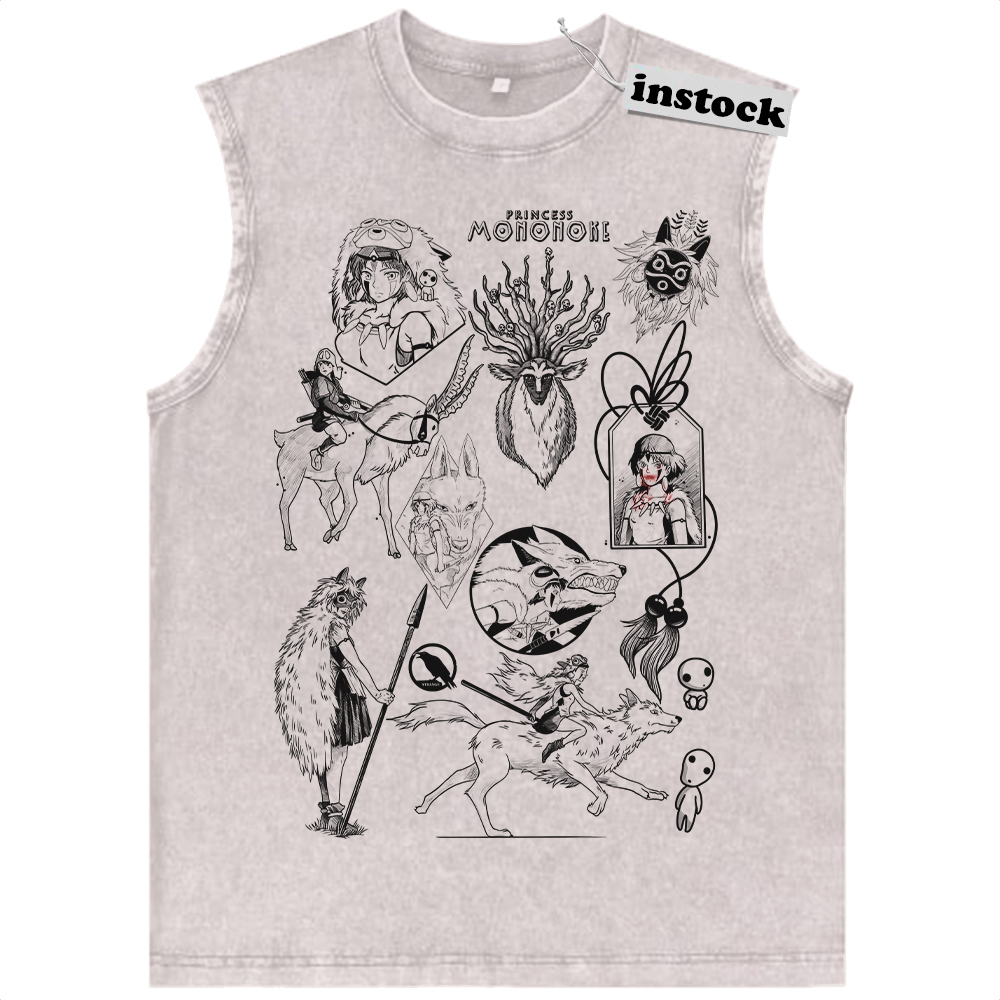 San and Moro Tank Top, Princess Mononoke Tank Top, Studio Ghibli Tank Top, Anime Tank Top, Vintage Tank Top