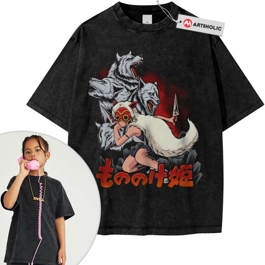 Alternative view of San Shirt For Kids, Princess Mononoke Shirt For Kids, Studio Ghibli Shirt For Kids, Anime Shirt For Kids, Vintage T-Shirt For Kids