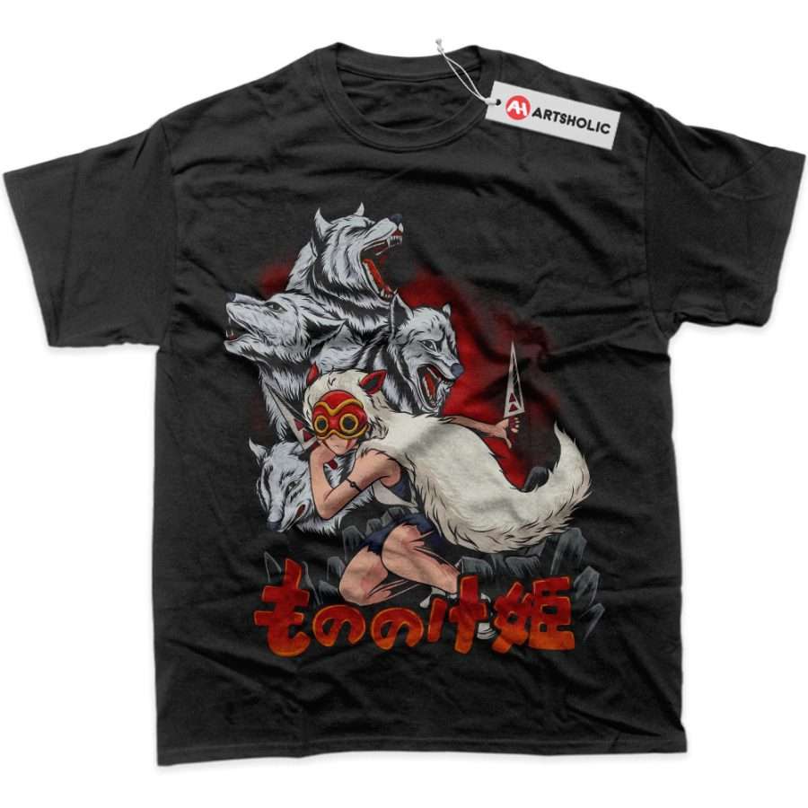 Alternative view of San Shirt, Princess Mononoke Shirt, Studio Ghibli Shirt, Anime Shirt, Graphic T-Shirt
