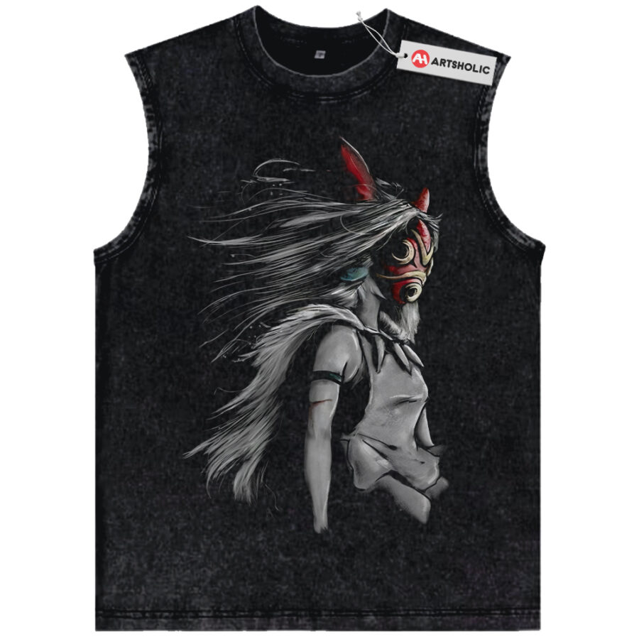 Alternative view of San Tank Top, Princess Mononoke Tank Top, Studio Ghibli Tank Top, Anime Tank Top, Vintage Tank Top