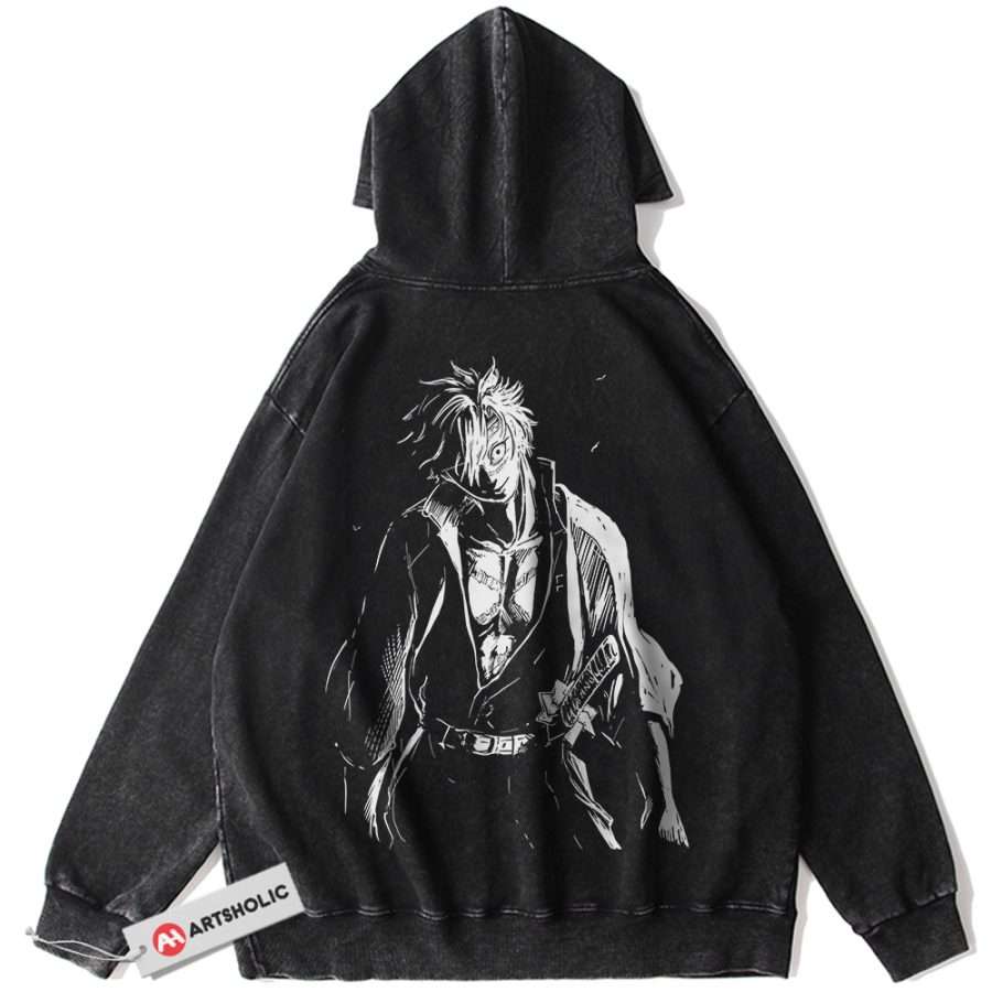 Alternative view of Sanemi Shinazugawa Hoodie, Demon Slayer Hoodie, Anime Hoodie, Vintage Hoodie