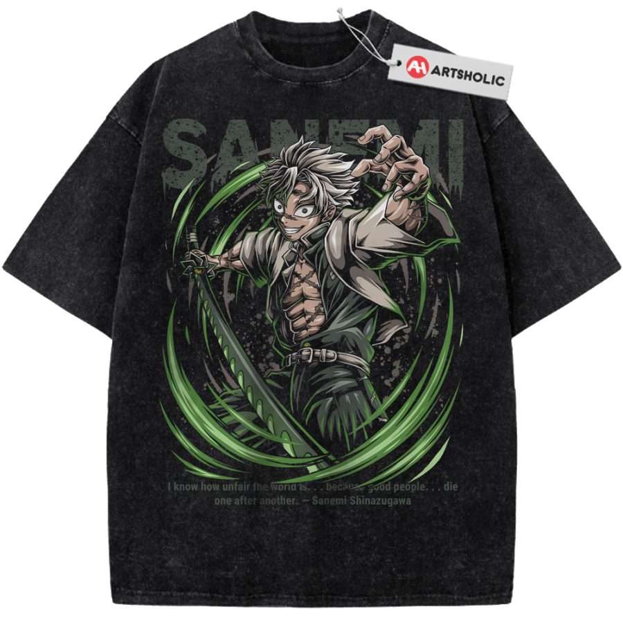 Alternative view of Sanemi Shinazugawa Shirt, Demon Slayer Shirt, Anime Shirt, Vintage T-Shirt