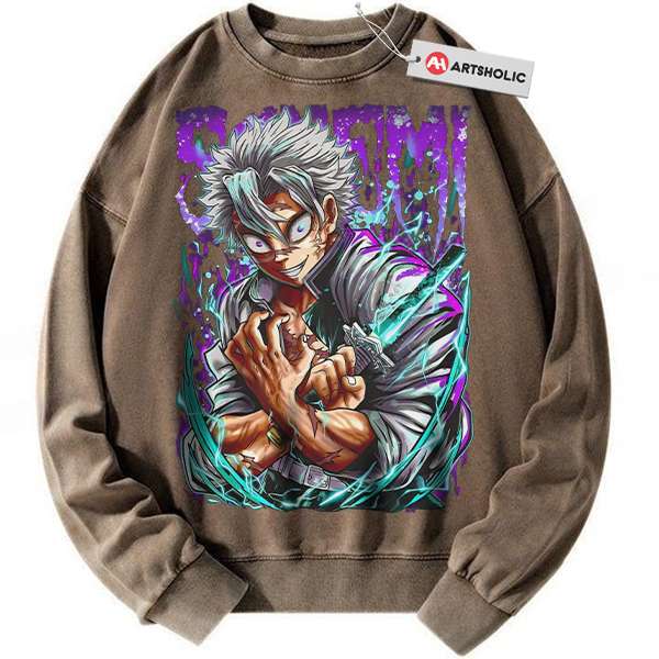 Alternative view of Sanemi Shinazugawa Sweatshirt, Demon Slayer Sweatshirt, Anime Sweatshirt, Vintage Sweater