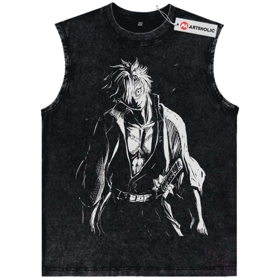Alternative view of Sanemi Shinazugawa Tank Top, Demon Slayer Tank Top, Anime Tank Top, Vintage Tank Top