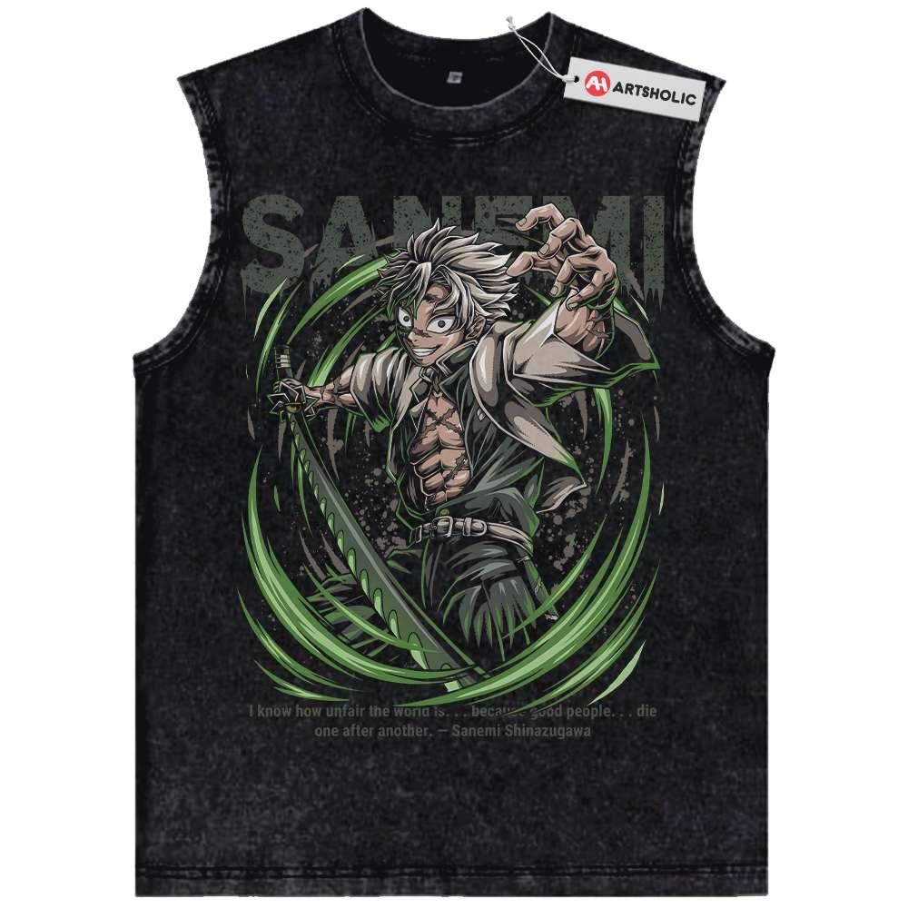 Sanemi Shinazugawa Tank Top, Demon Slayer Tank Top, Anime Tank Top, Vintage Tank Top