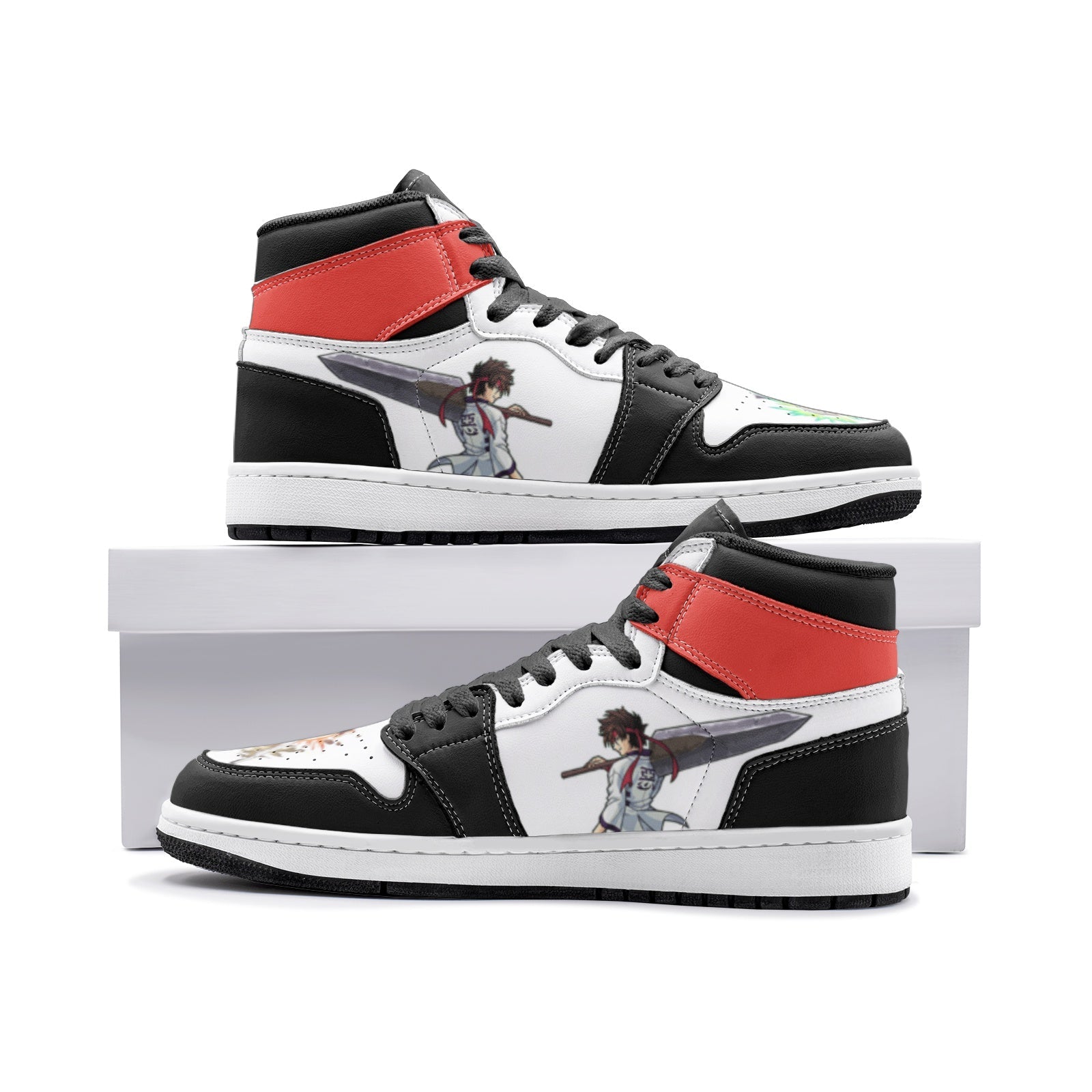 Sanosuke Sagara Rurouni Kenshin Custom Sneaker Mid 1 Basketball Shoes - Otaku Hall