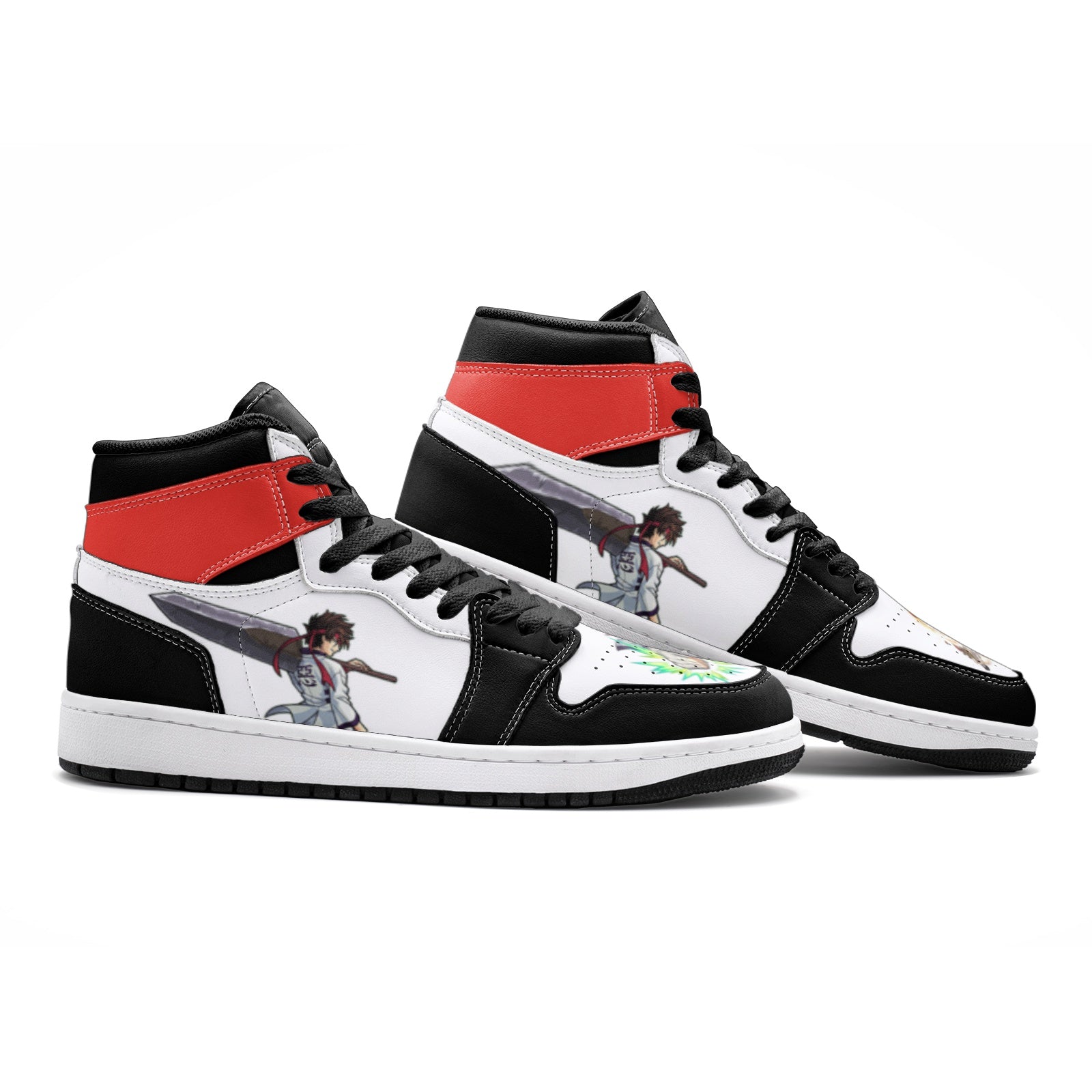 Alternative view of Sanosuke Sagara Rurouni Kenshin Custom Sneaker Mid 1 Basketball Shoes - Otaku Hall