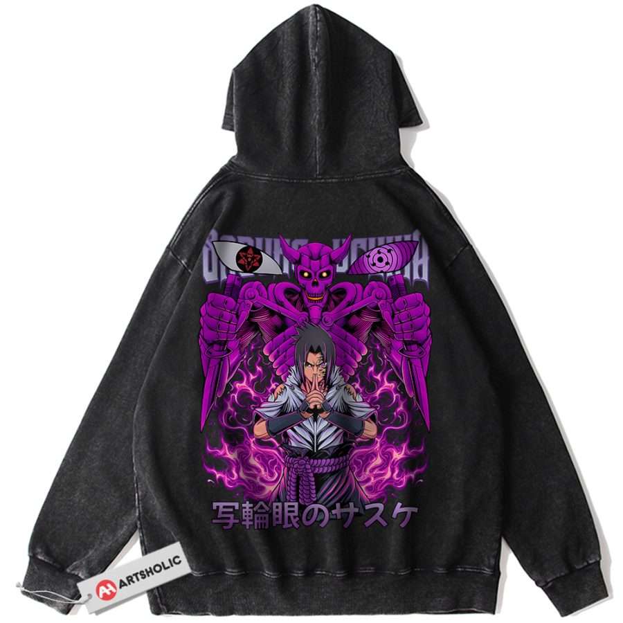 Alternative view of Sasuke Uchiha Hoodie, Naruto Hoodie, Anime Hoodie, Vintage Hoodie