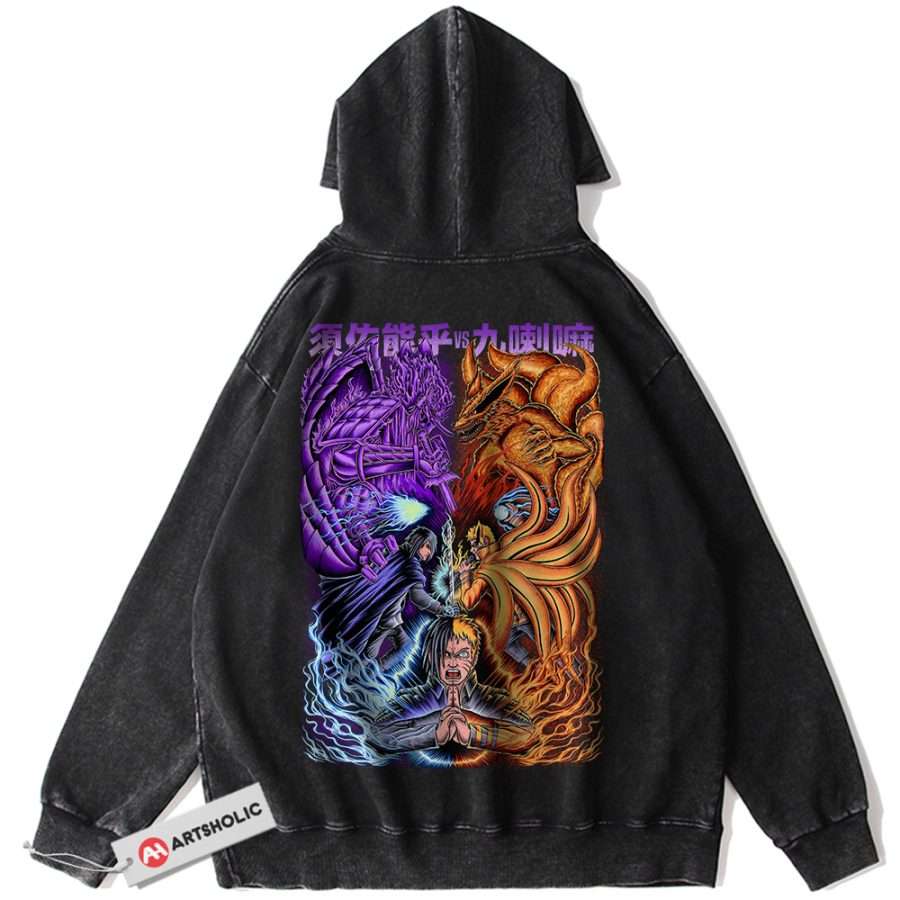 Alternative view of Sasuke Uchiha Hoodie, Naruto Hoodie, Anime Hoodie, Vintage Hoodie