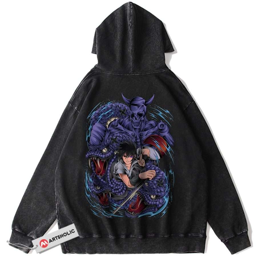 Alternative view of Sasuke Uchiha Hoodie, Naruto Hoodie, Anime Hoodie, Vintage Hoodie