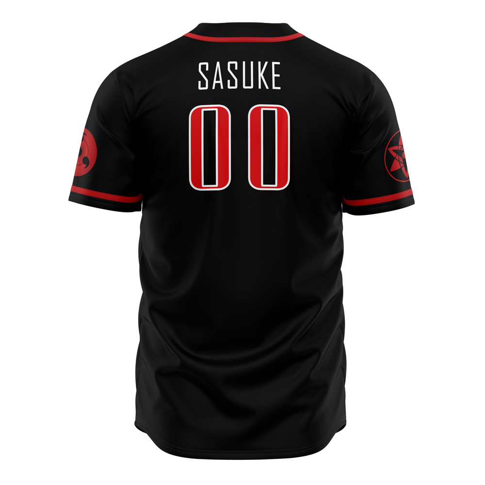 Alternative view of Sasuke Uchiha Naruto Custom Baseball Jersey - Otaku Hall