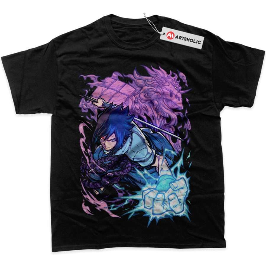 Alternative view of Sasuke Uchiha Shirt, Naruto Shirt, Anime Shirt, Graphic T-Shirt