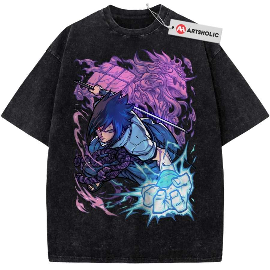 Alternative view of Sasuke Uchiha Shirt, Naruto Shirt, Anime Shirt, Vintage T-Shirt