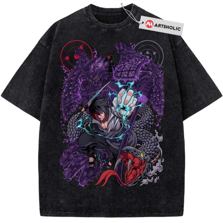 Alternative view of Sasuke Uchiha Shirt, Naruto Shirt, Anime Shirt, Vintage T-Shirt