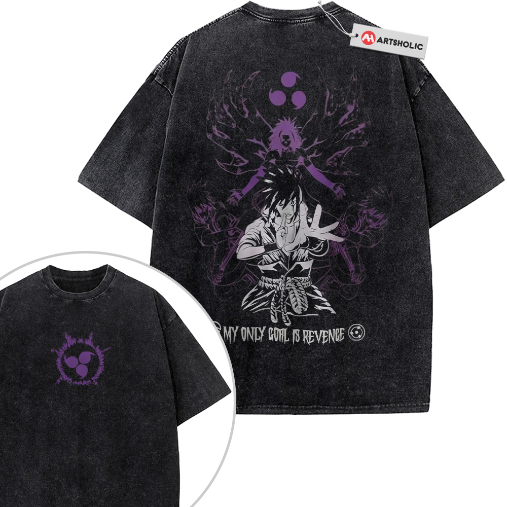 Sasuke Uchiha Shirt, Naruto Shirt, Anime Shirt, Vintage Tee 2-Sided