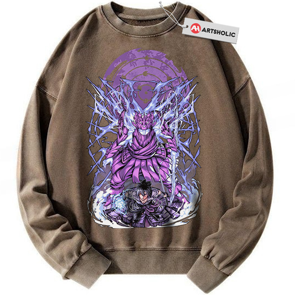 Alternative view of Sasuke Uchiha Sweatshirt, Naruto Sweatshirt, Anime Sweatshirt, Vintage Sweater