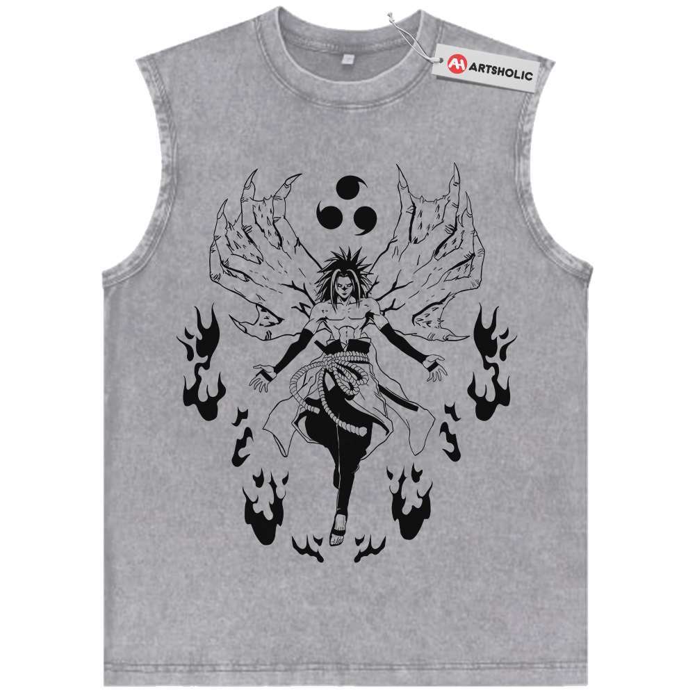 Alternative view of Sasuke Uchiha Tank Top, Naruto Tank Top, Anime Tank Top, Vintage Tank Top
