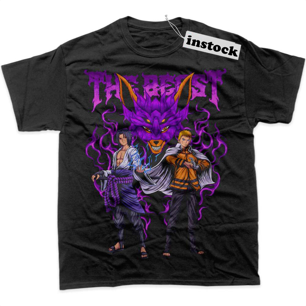 Sasuke Uchiha vs Naruto Uzumaki Shirt, Anime Shirt, Graphic T-Shirt