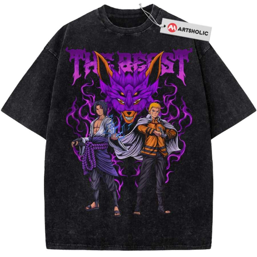 Alternative view of Sasuke Uchiha vs Naruto Uzumaki Shirt, Anime Shirt, Vintage T-Shirt