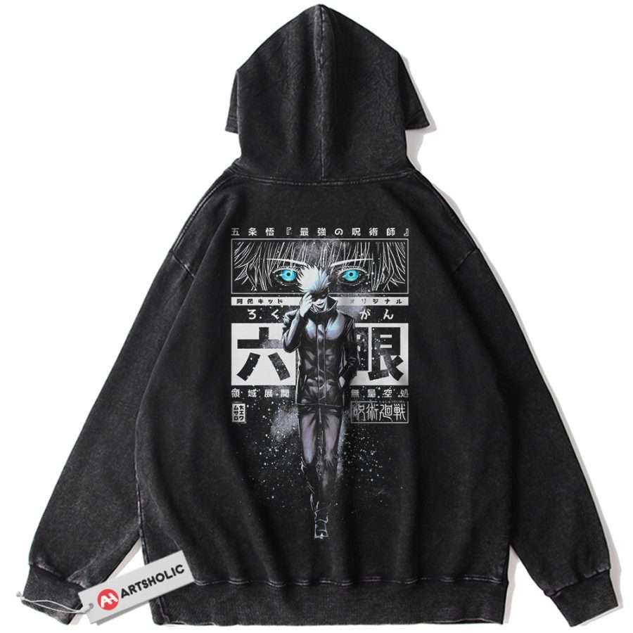 Alternative view of Satoru Gojo Hoodie, Jujutsu Kaisen Hoodie, Anime Hoodie, Vintage Hoodie